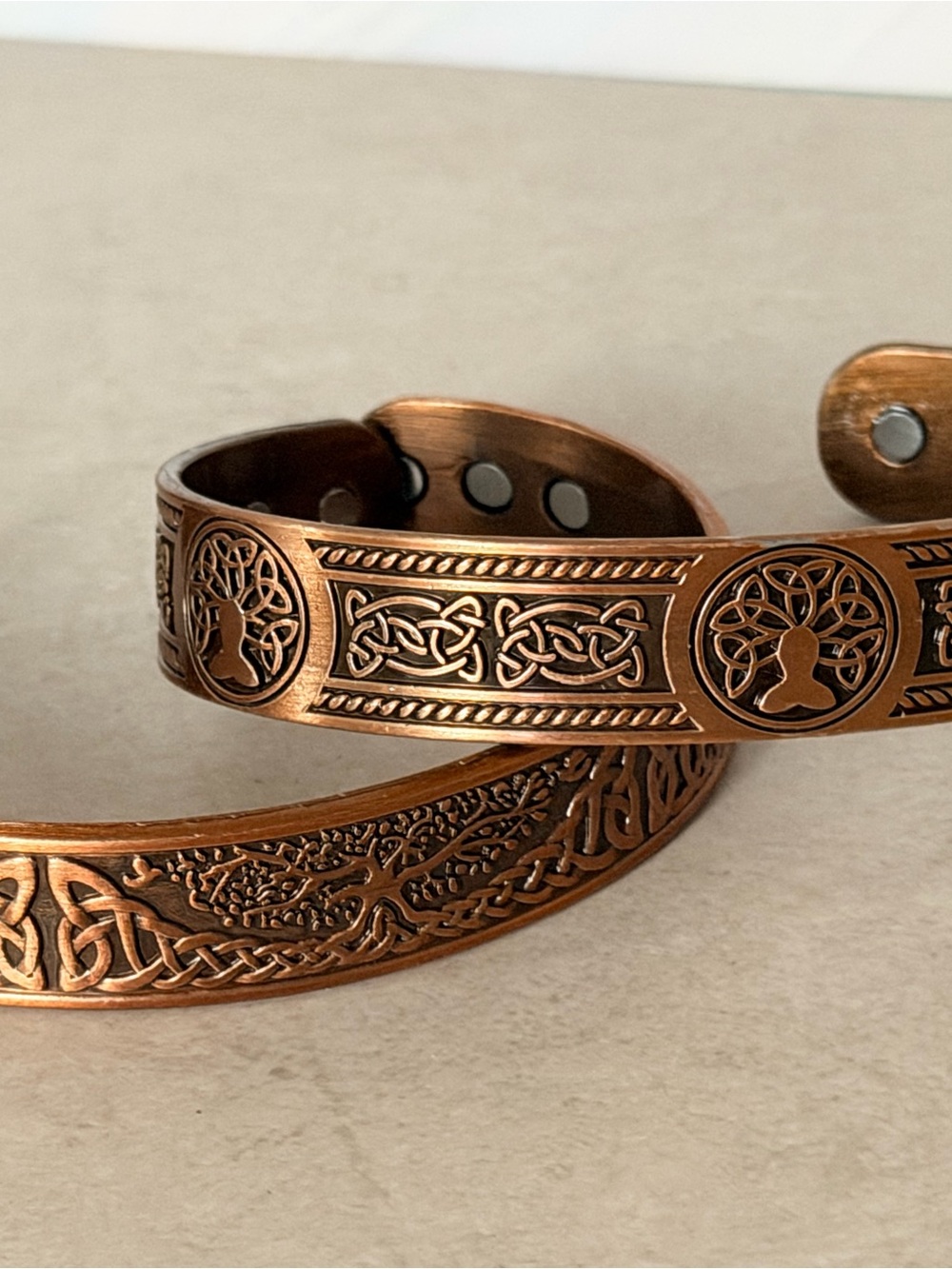 Unisex Men or Women Copper Celtic Tree of Life Design Magnetic Bracelet